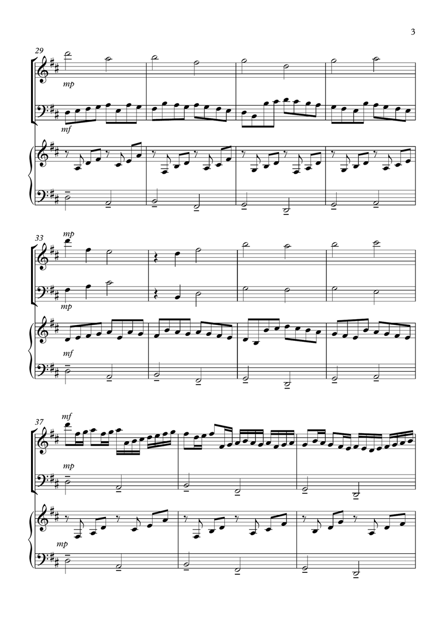 Canon in D ( trio for piano/ violin/ cello) Piano Trio scores gallery preview page 3