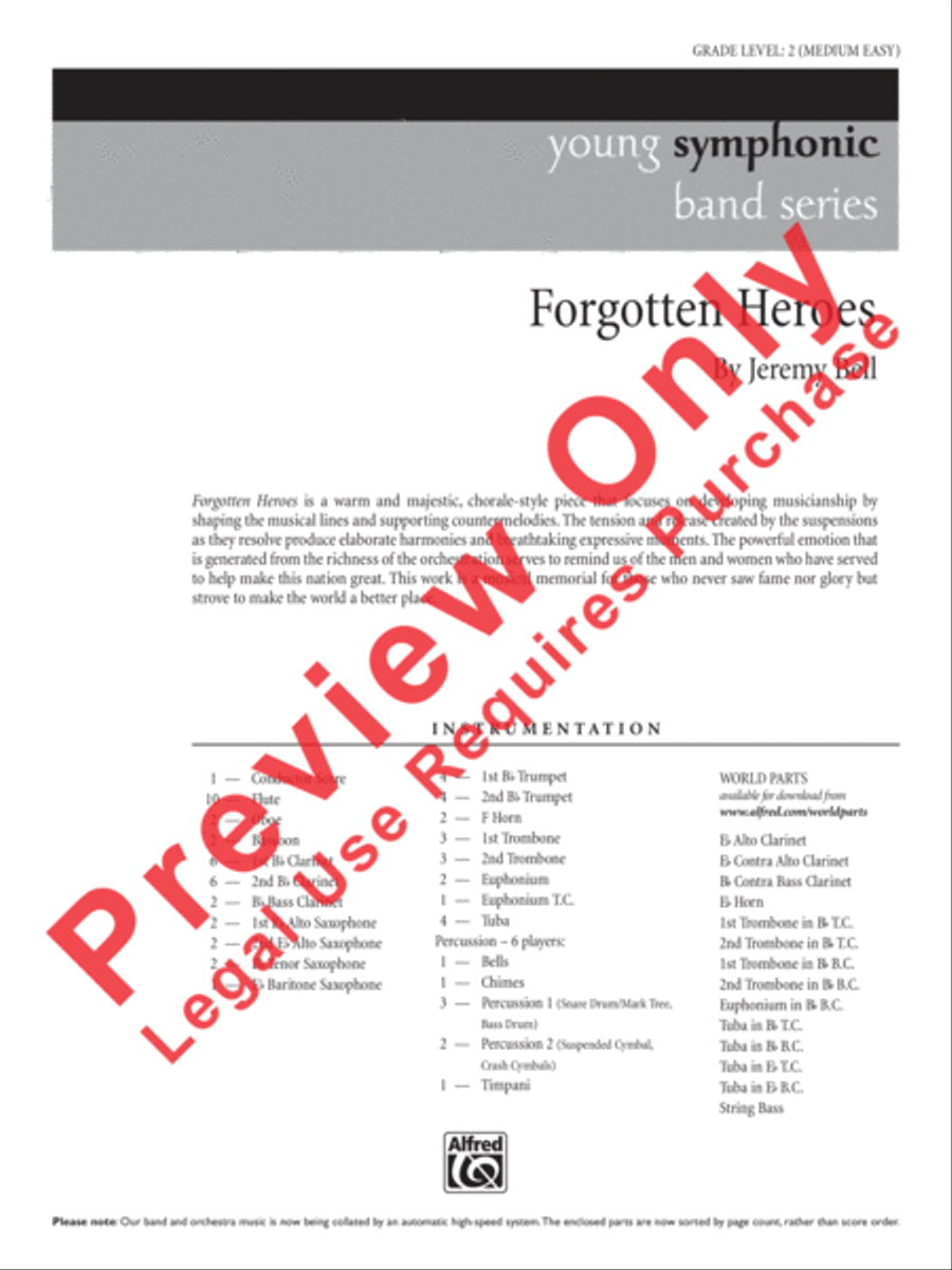 Forgotten Heroes Concert Band scores gallery preview page 2