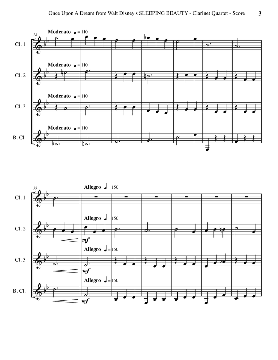Once Upon A Dream Woodwind Quartet scores gallery preview page 3