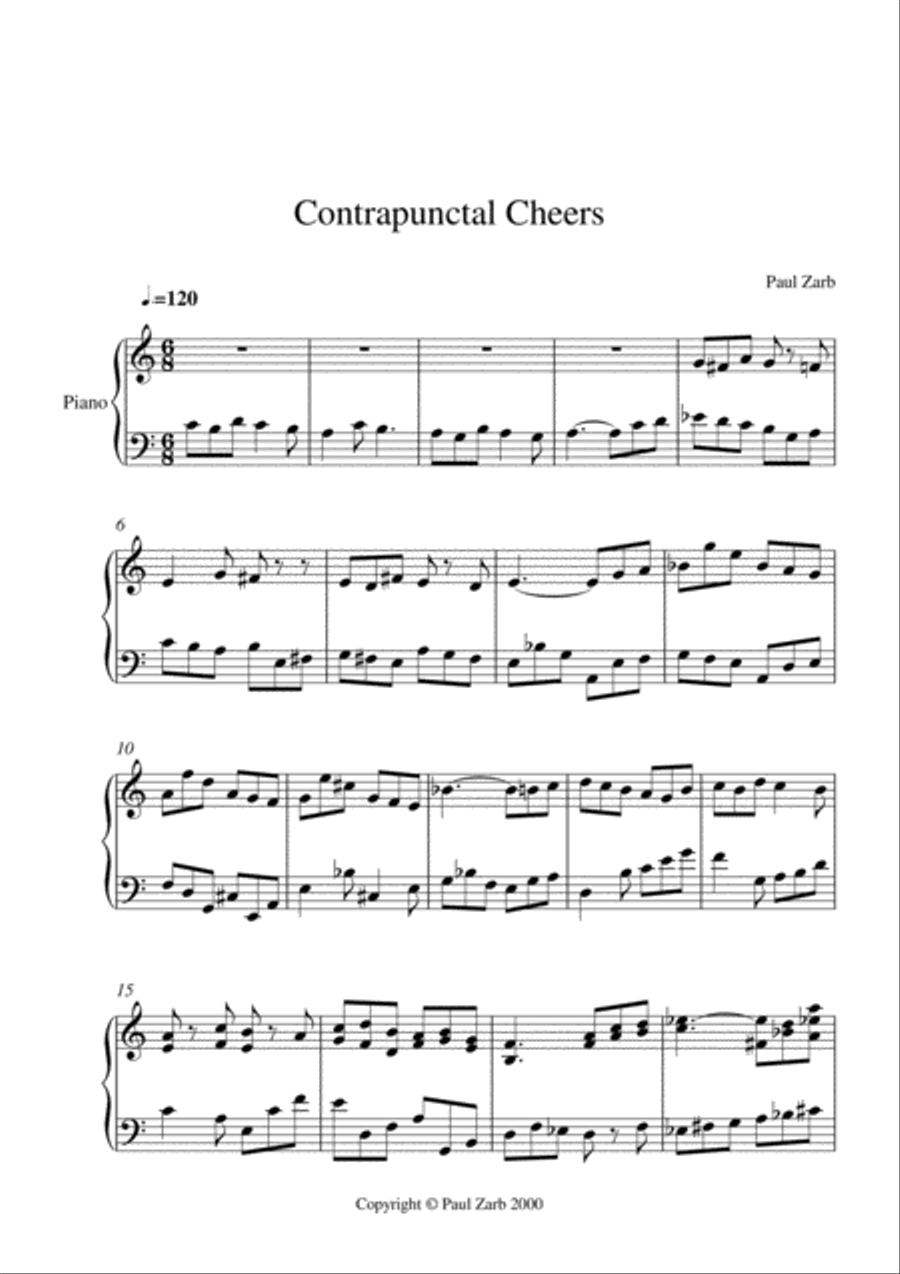 Contrapunctal Cheers Piano Solo scores gallery preview page 2