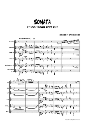 Book cover for 'Sonata' by Louis Theodore Gouvy for Clarinet Sextet.