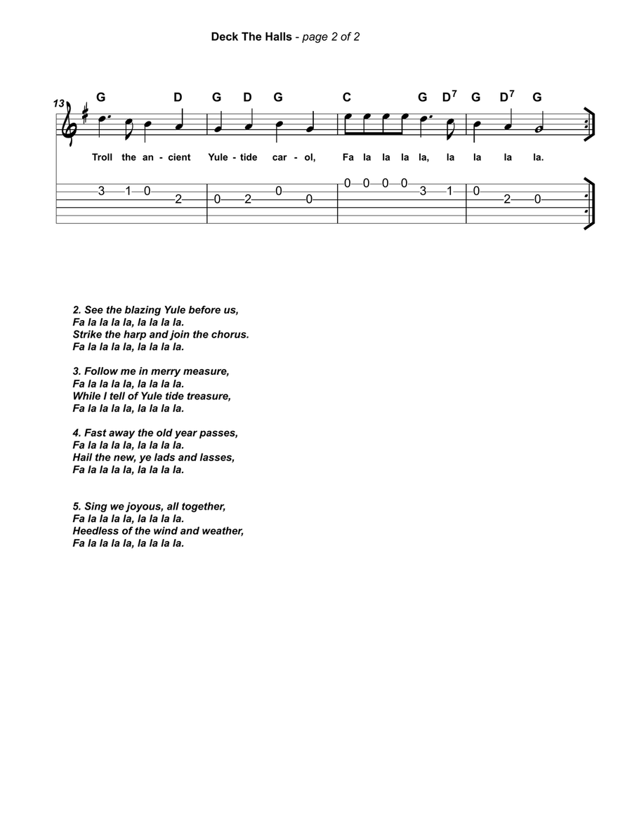 The Definitive Easy Guitar Christmas BOOK (Beginner with/TAB and chords) Guitar Tablature scores gallery preview page 5
