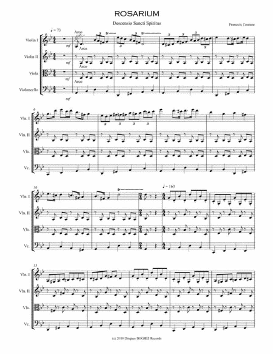 ROSARIUM_Descensio Sancti Spiritus String Quartet scores gallery preview page 1