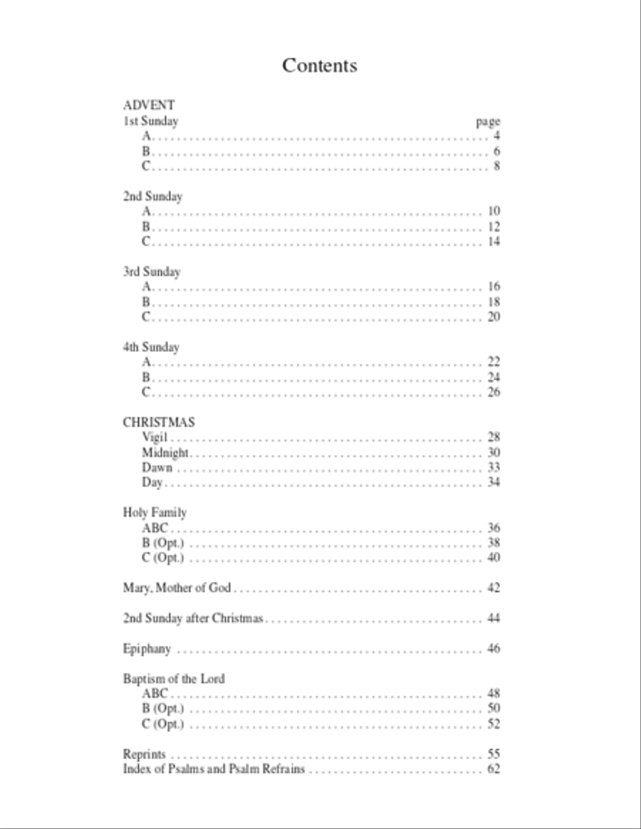 Lectionary Psalms for Advent and Christmas Unison Choir scores gallery preview page 4