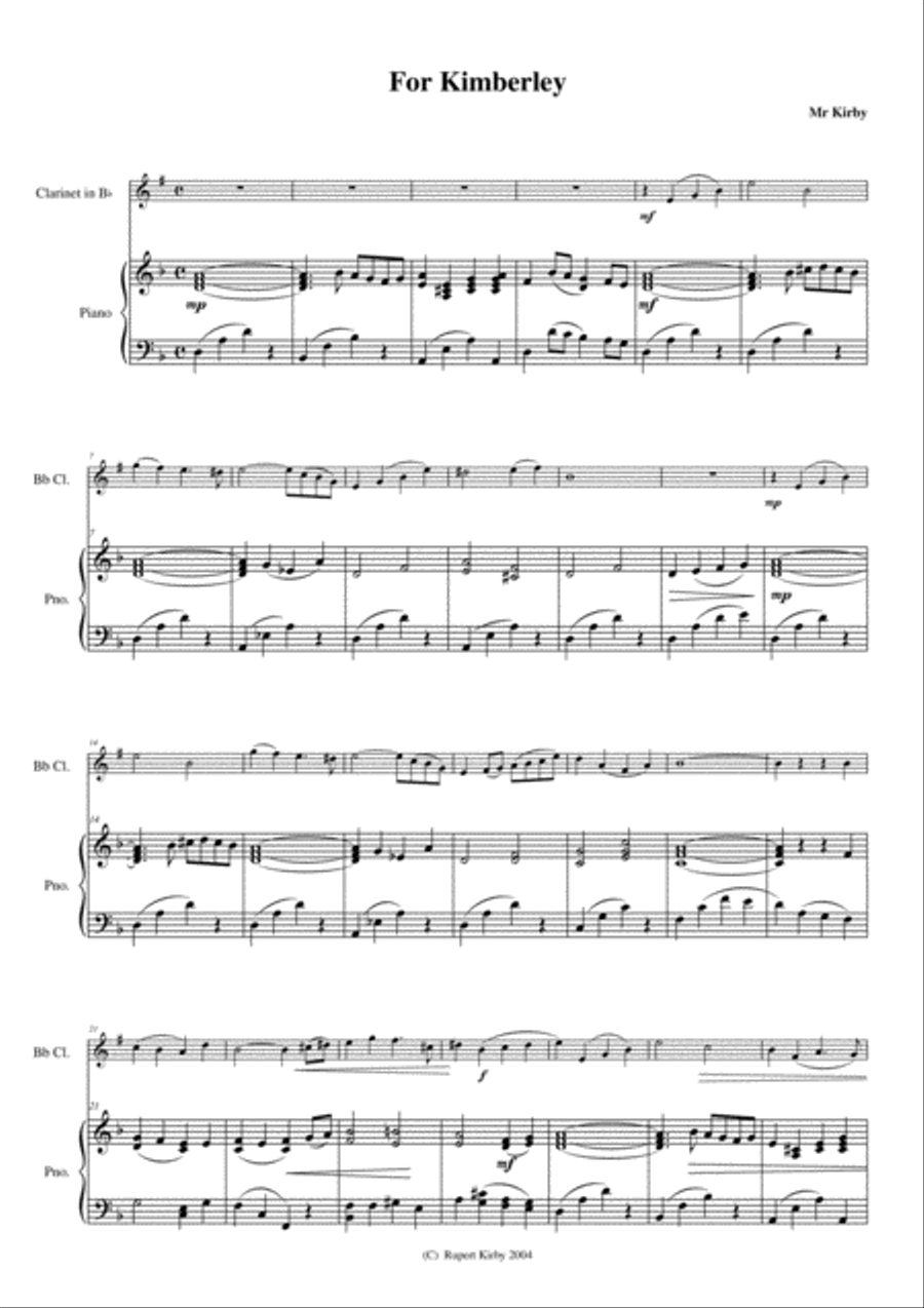 Kimberley Clarinet Solo scores gallery preview page 2