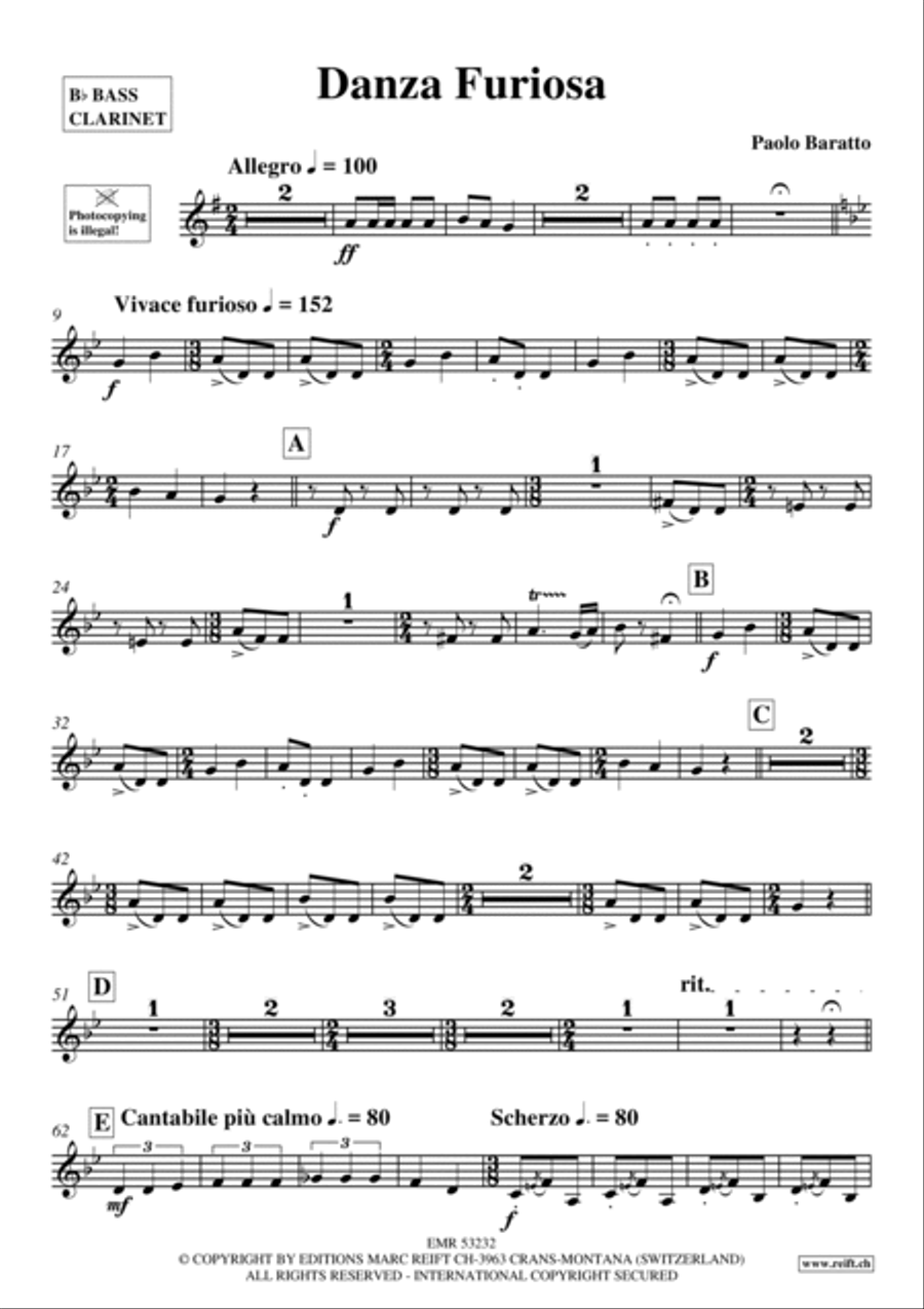 Danza Furiosa Bass Clarinet scores gallery preview page 2