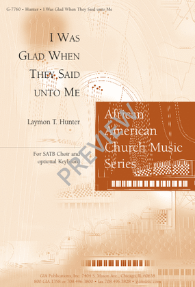 Book cover for I Was Glad When They Said unto Me