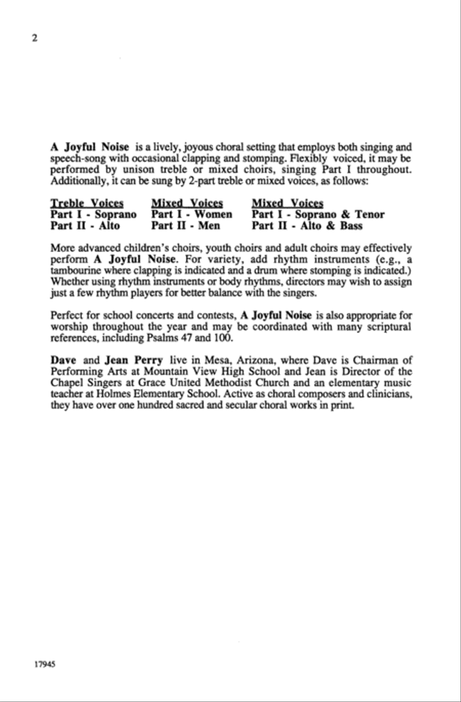 A Joyful Noise A Joyful Noise Unison Choir scores gallery preview page 2