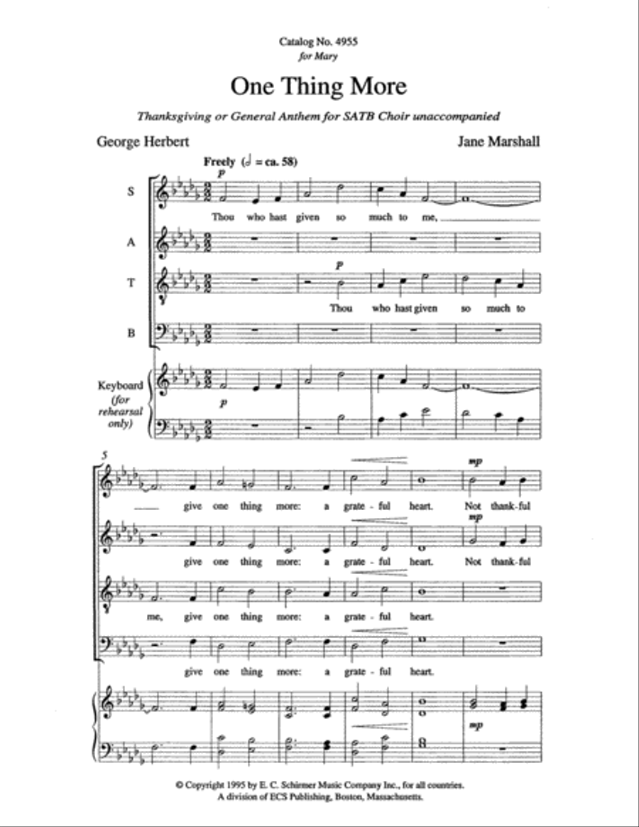 One Thing More One Thing More 4-Part scores gallery preview page 2
