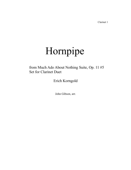 Hornpipe for Clarinet Duet - Korngold image number null