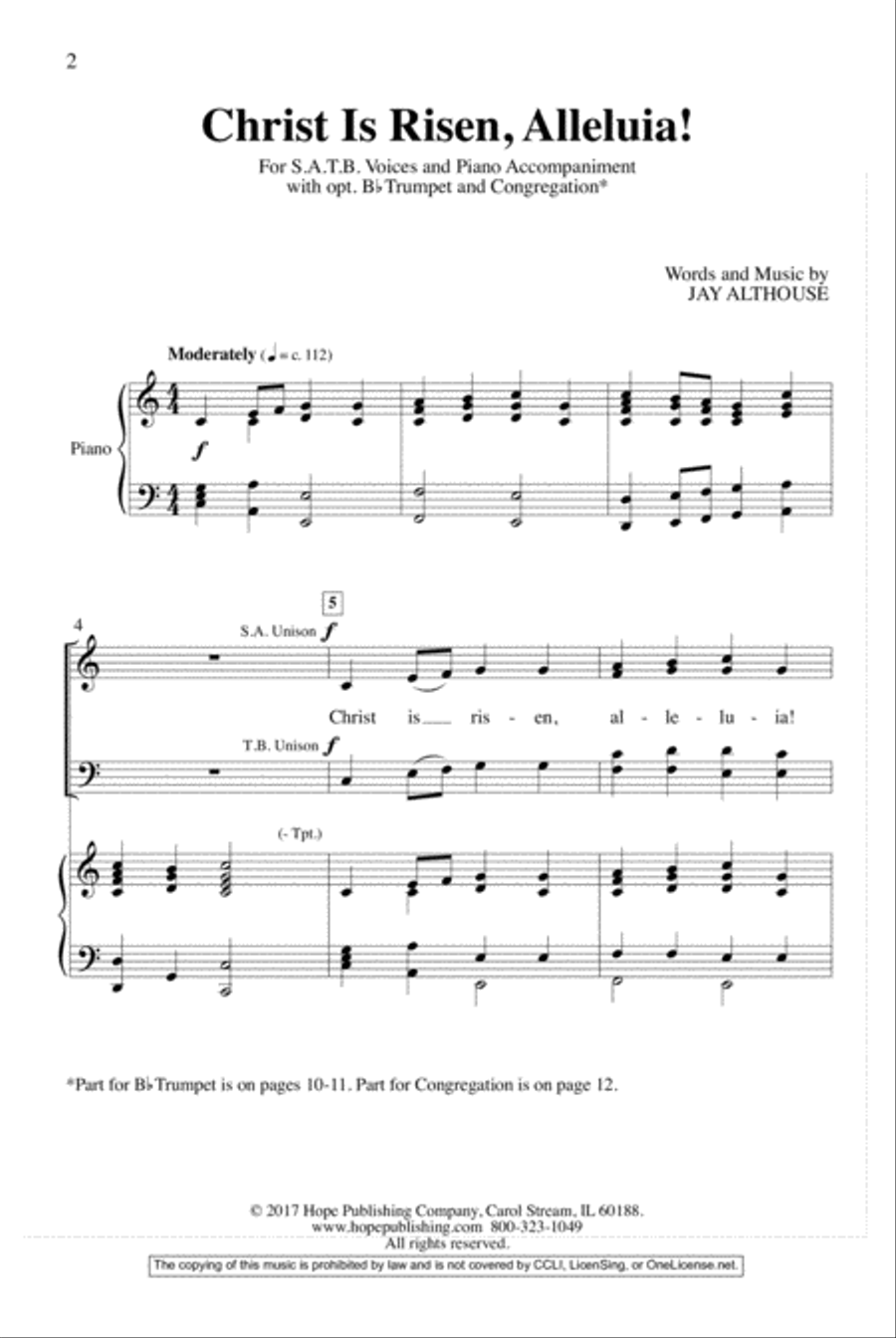 Christ Is Risen, Alleluia!-SATB 4-Part scores gallery preview page 2