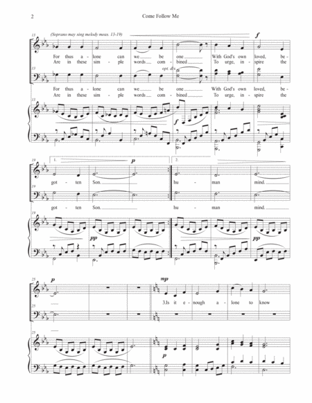 Come Follow Me 2-Part Mixed Chorus by Samuel McBurney 2-Part - Digital Sheet Music