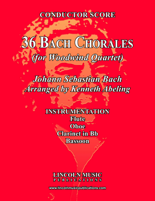 Bach Four-Part Chorales - 36 in Set (for Woodwind Quartet)