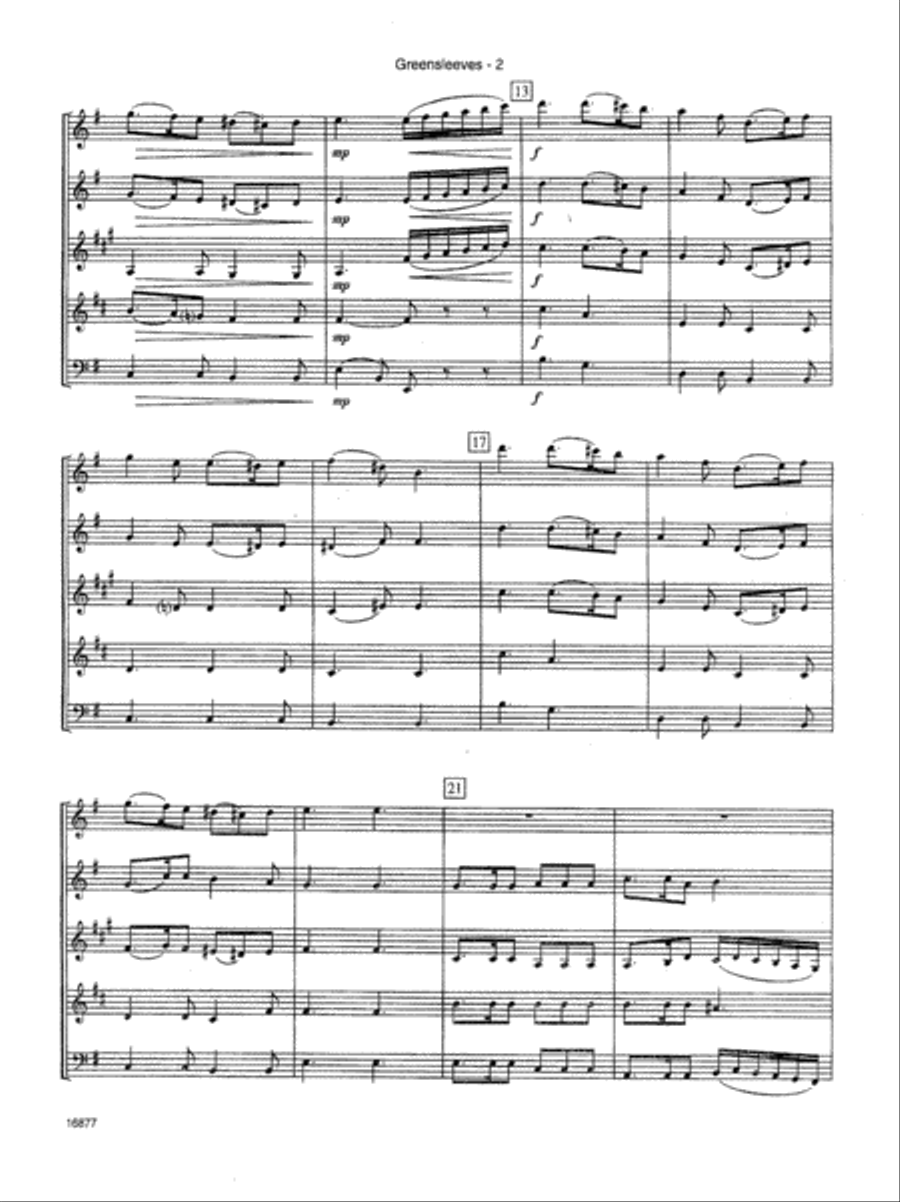 Greensleeves Woodwind Quintet scores gallery preview page 3