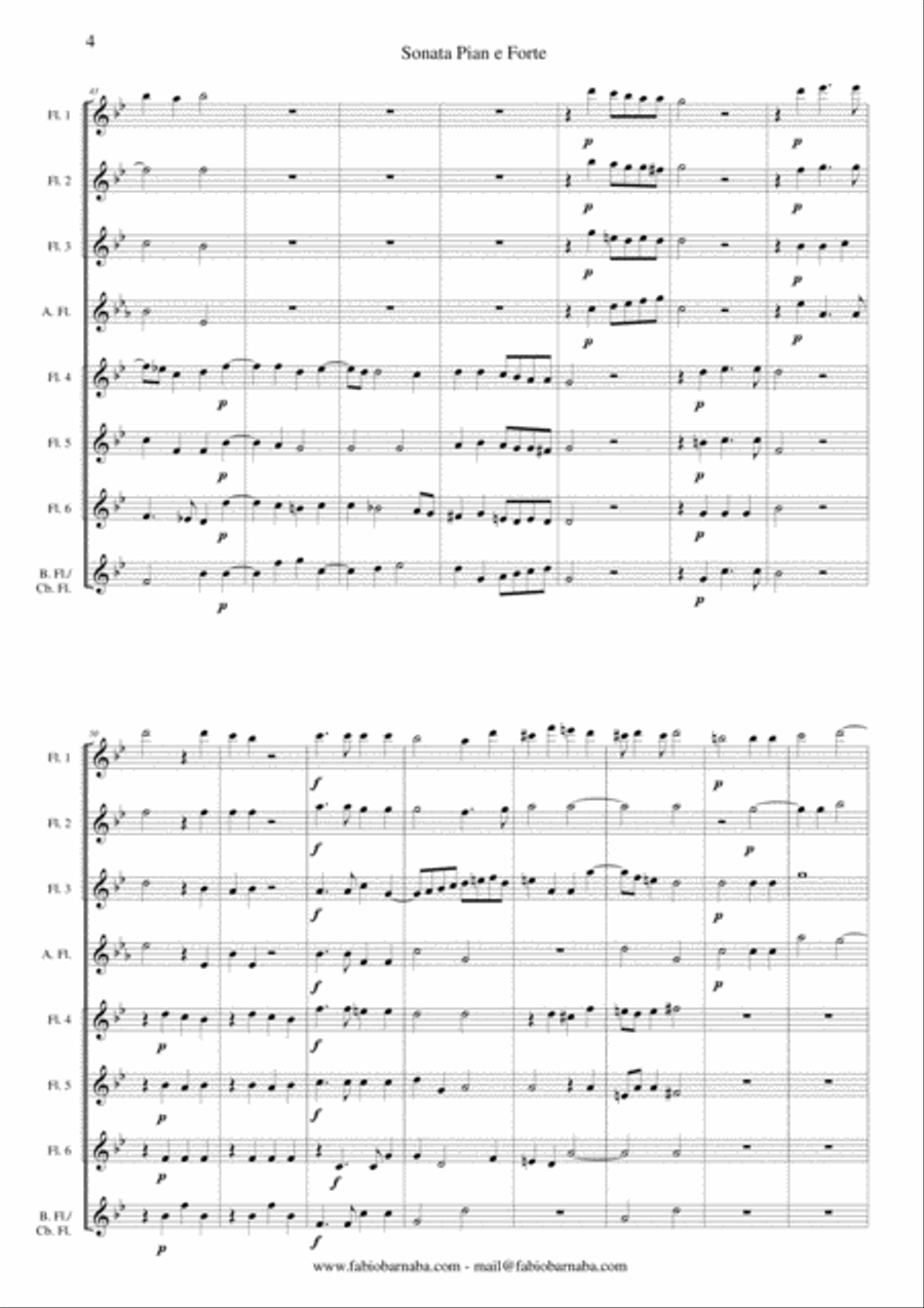 Sonata Pian e Forte by Giovanni Gabrieli - for Flute Choir Flute Choir scores gallery preview page 5