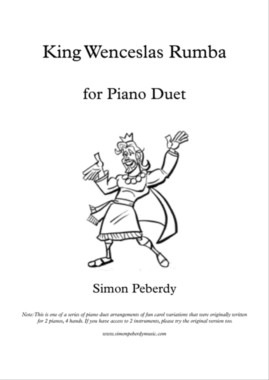 King Wenceslas Rumba, fun Christmas carol variation for piano duet by Simon Peberdy 1 Piano, 4-Hands scores gallery preview page 1