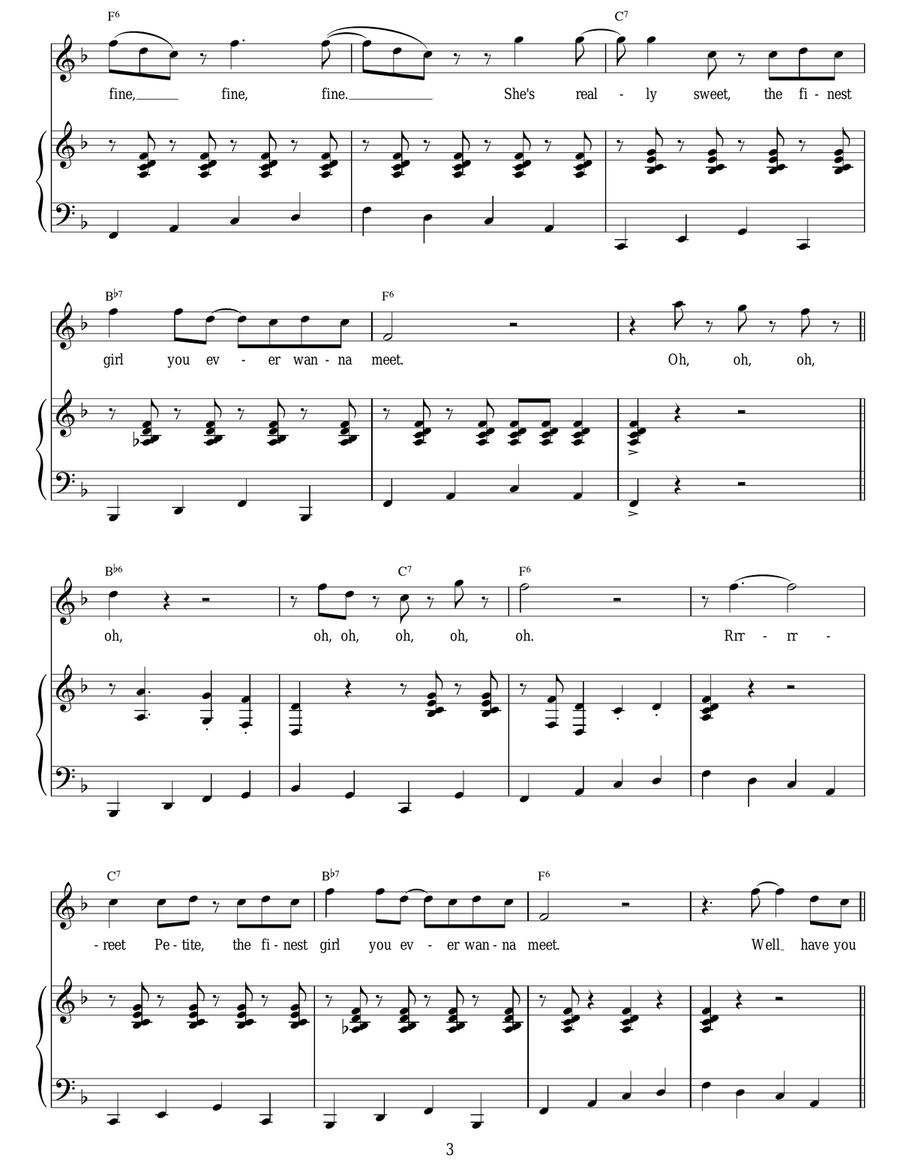 Reet Petite (The Sweetest Girl In Town) Piano, Vocal scores gallery preview page 3