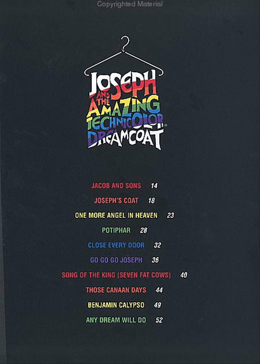 Joseph and the Amazing Technicolor Dreamcoat Piano, Vocal, Guitar scores gallery preview page 3
