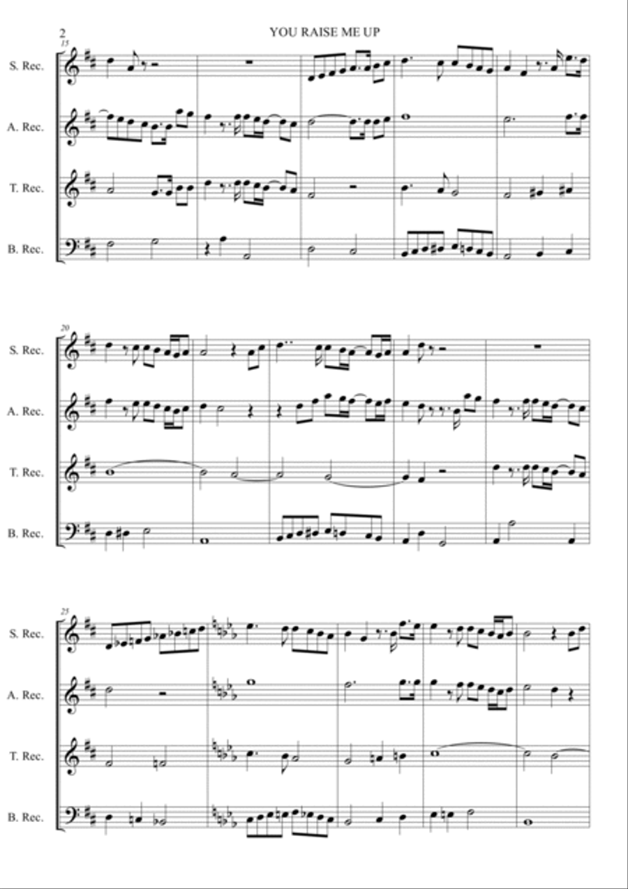 You Raise Me Up Soprano Recorder scores gallery preview page 2