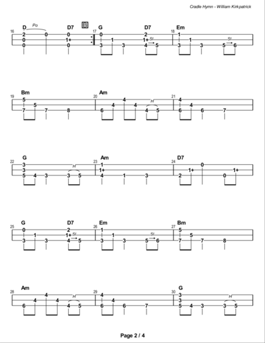 Cradle Hymn Dulcimer scores gallery preview page 3