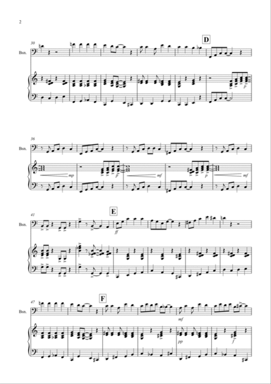 Burnie's Ragtime for Bassoon and Piano Bassoon Solo scores gallery preview page 2