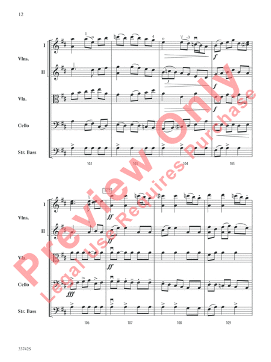 La Betaille (You Little Wild Thing) String Orchestra scores gallery preview page 13