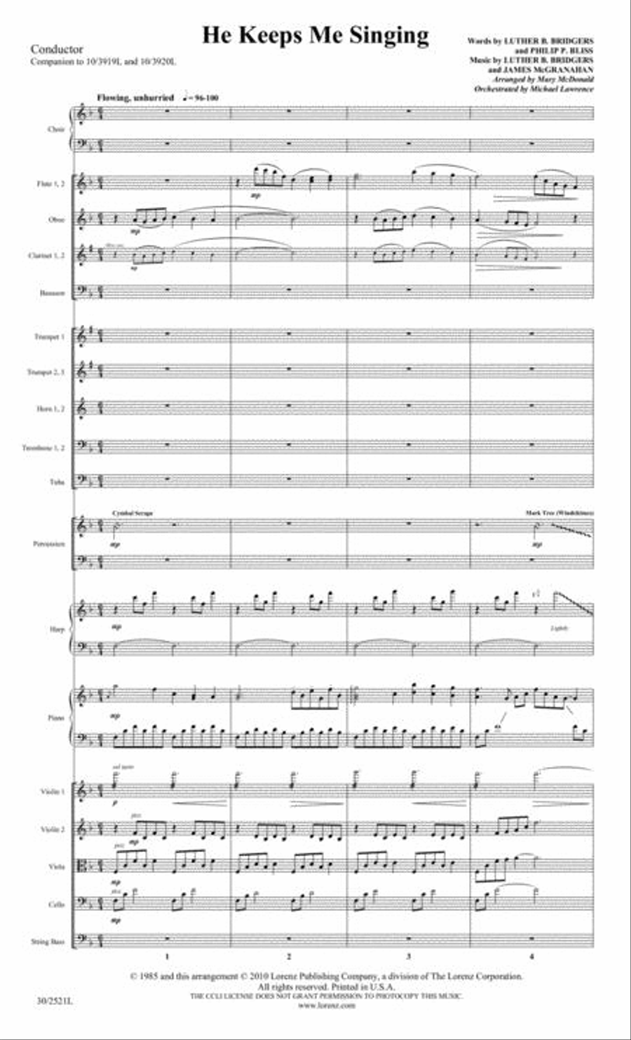 He Keeps Me Singing - Orchestral Score and Parts Choir scores gallery preview page 2