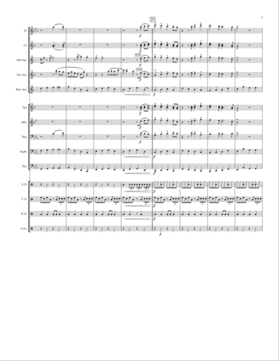 Fly Me To The Moon (in Other Words) Marching Band scores gallery preview page 3