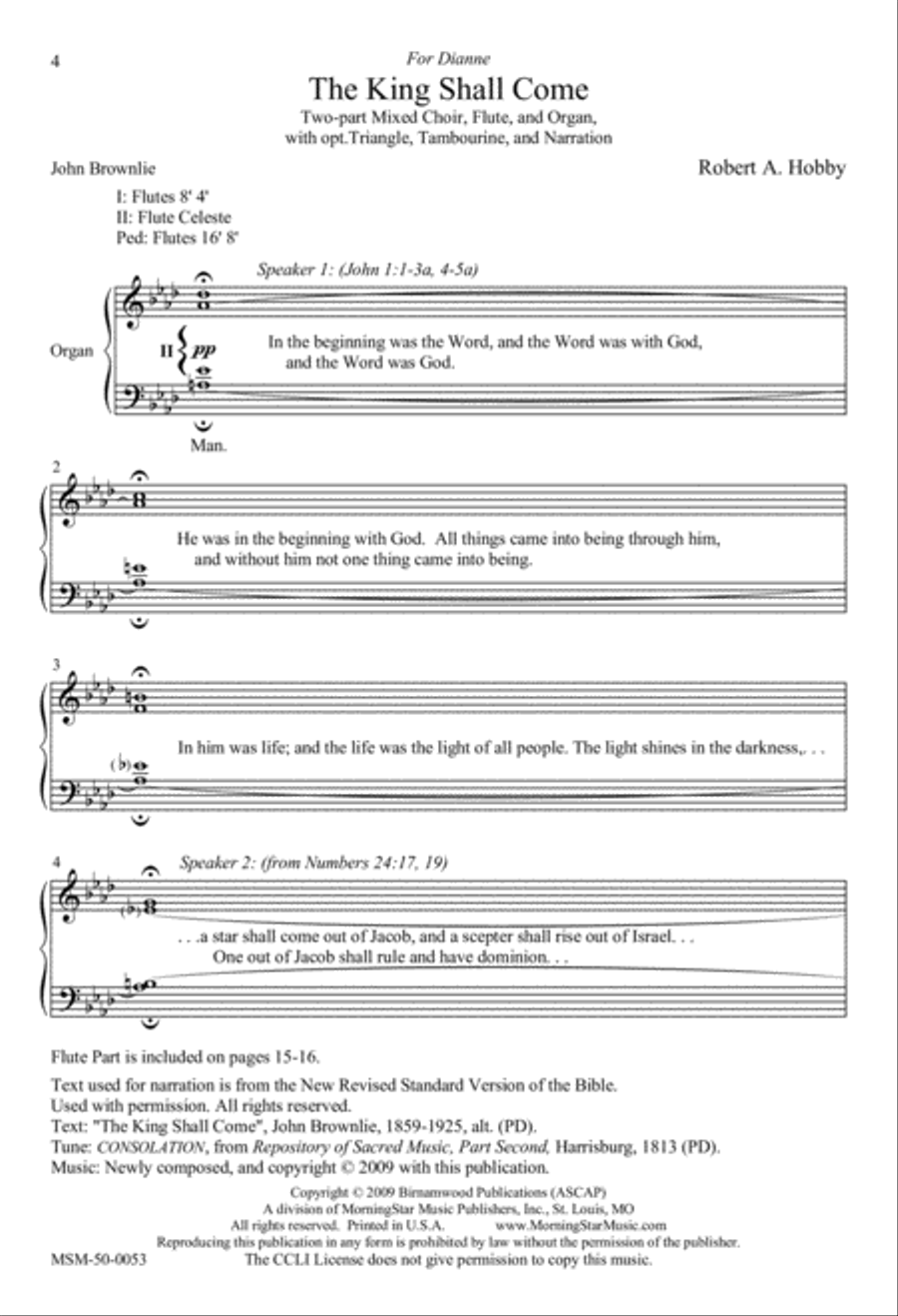 The King Shall Come 2-Part scores gallery preview page 2
