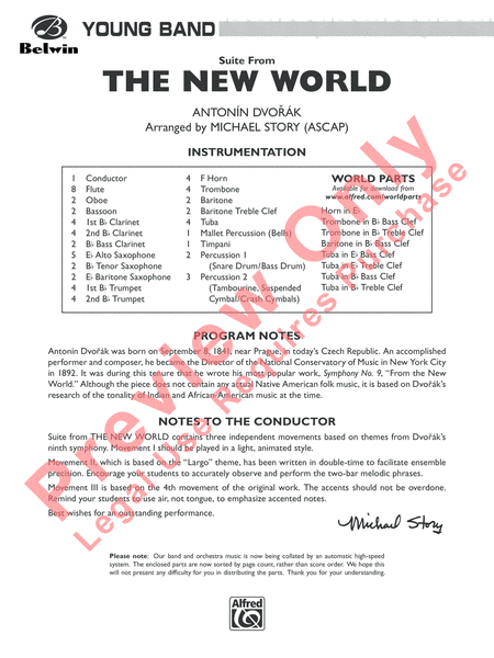 The New World, Suite from