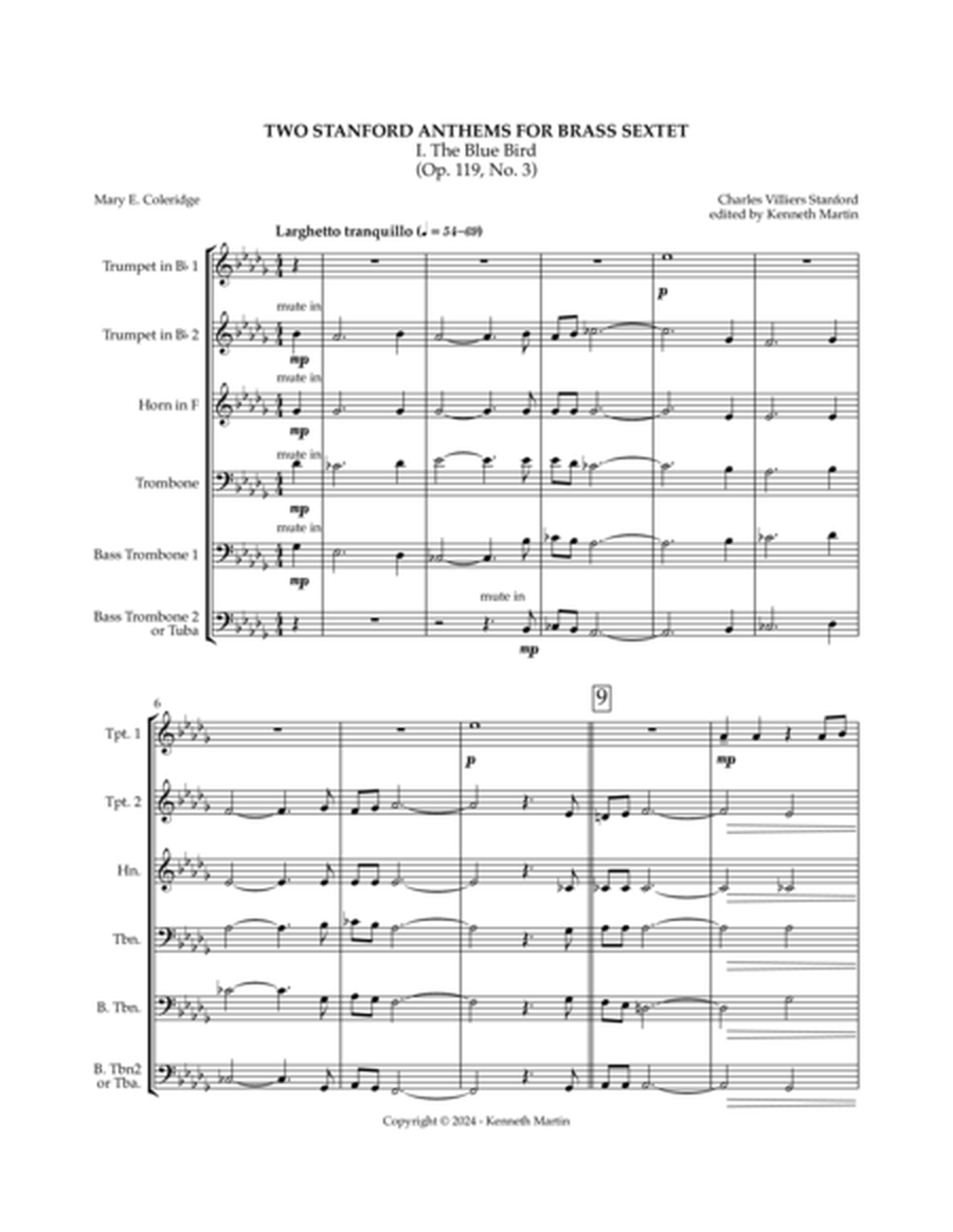 TWO STANFORD ANTHEMS FOR BRASS SEXTET: The Blue Bird & Beati quorum via image number null