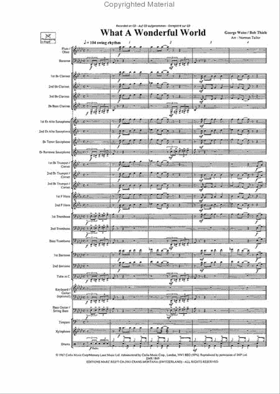 What A Wonderful World Concert Band scores gallery preview page 3
