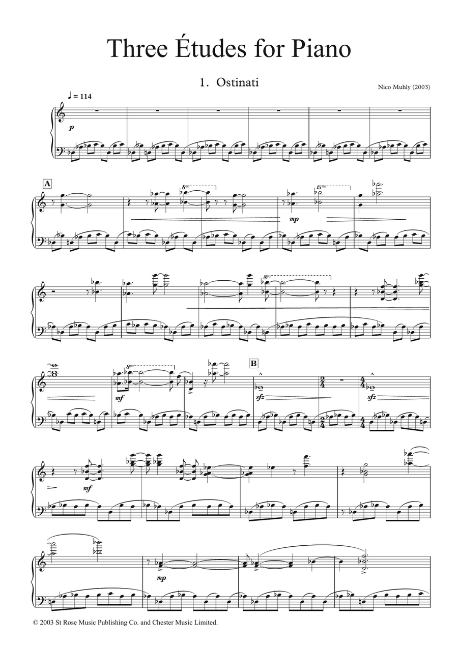Three Etudes for Piano Three Etudes for Piano Piano Method scores gallery preview page 1