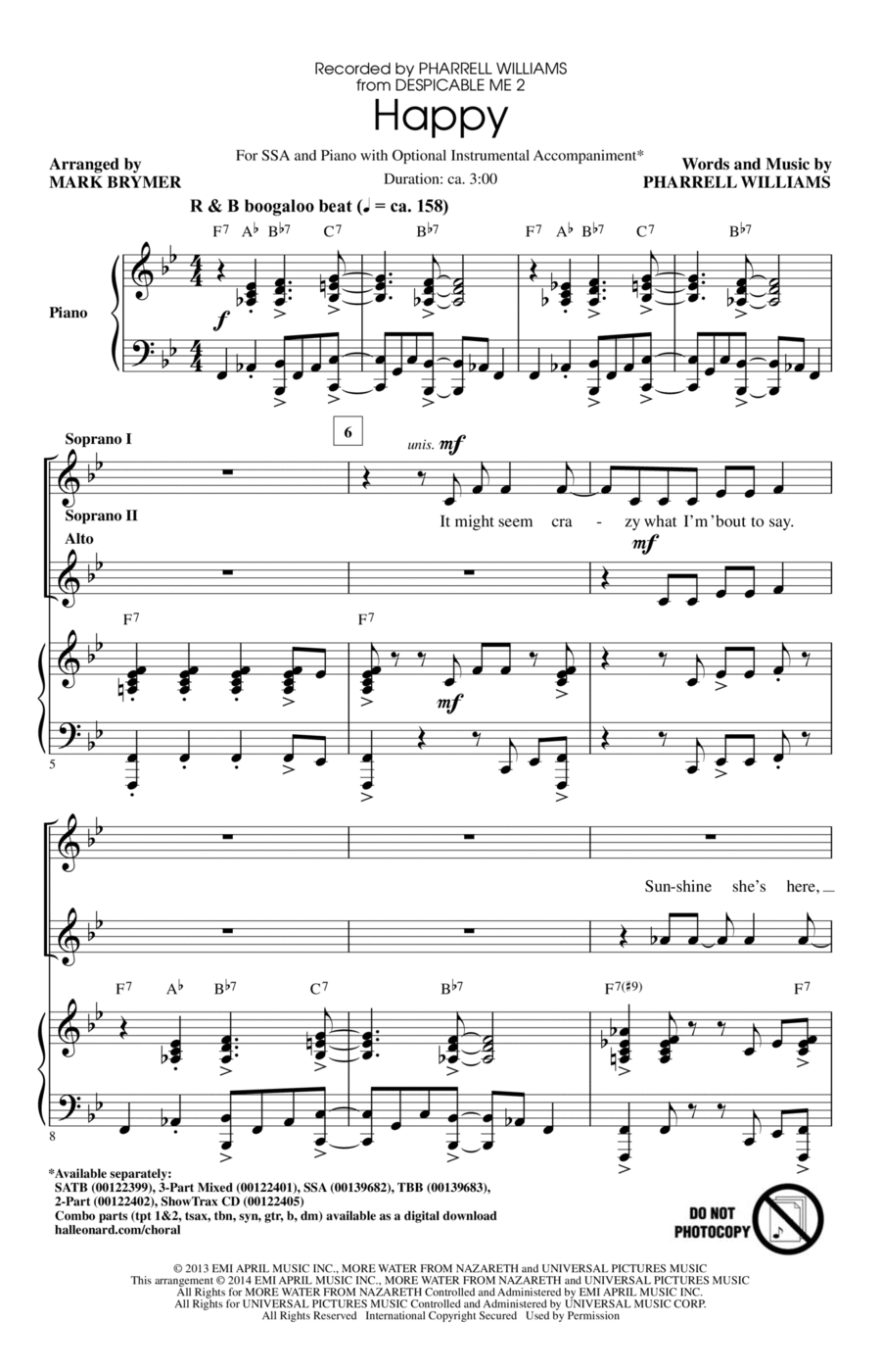 Happy Happy SSA scores gallery preview page 1
