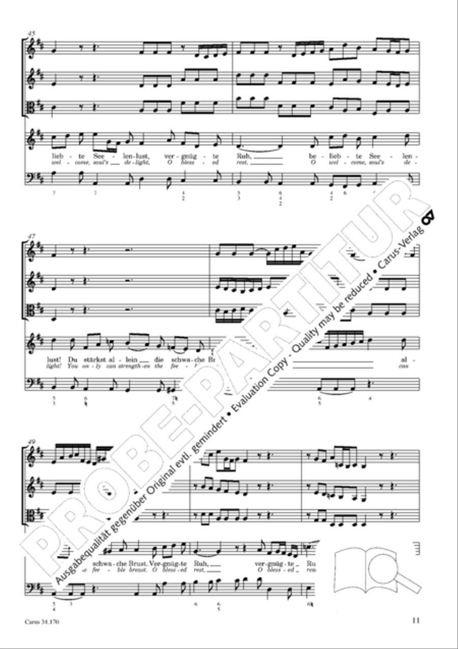 O blessed rest, o welcome heart's delight (Vergnugte Ruh, beliebte Seelenlust) Orchestra scores gallery preview page 12