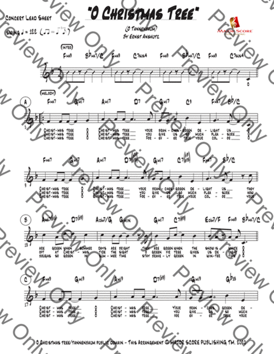 O Christmas Tree - Alto Saxophone & Piano - F Major image number null
