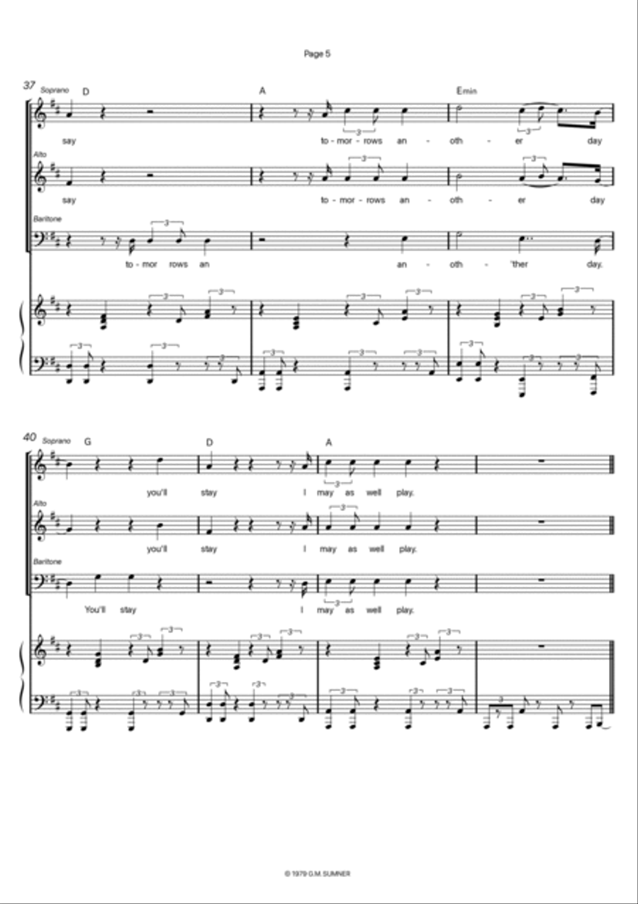 Walking On The Moon 3-Part scores gallery preview page 5