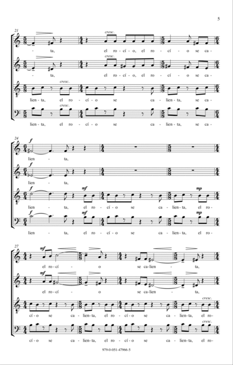 Amanecer (No. 2 From Visiones Dellano) 4-Part scores gallery preview page 3