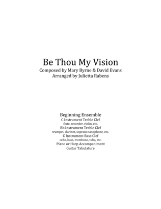 Book cover for Be Thou My Vision in G major for easy ensemble