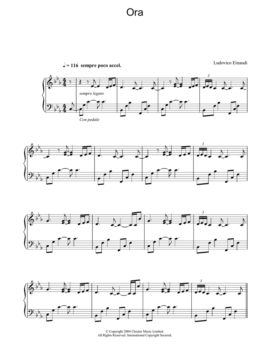 Ora Piano Solo scores gallery preview page 1