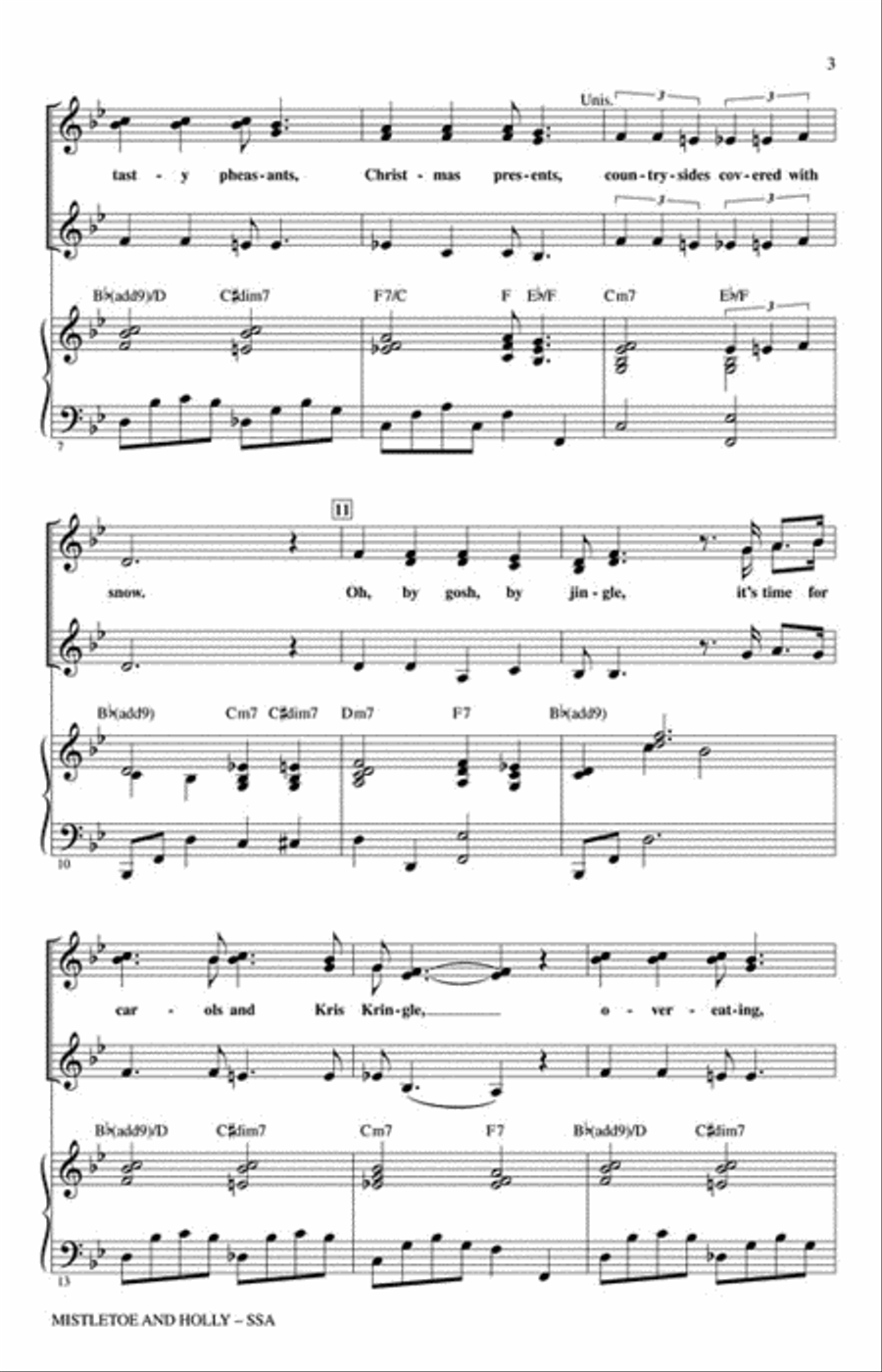 Mistletoe and Holly SSA scores gallery preview page 3