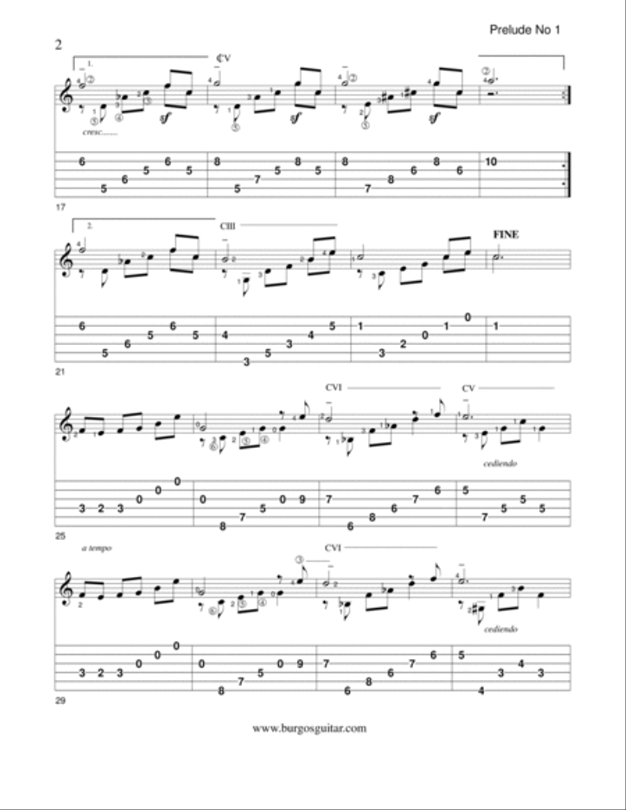 Prelude 1 Acoustic Guitar scores gallery preview page 2