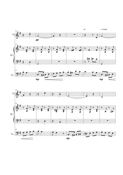 Foglio d'album op.12 n.7. Violin, piano and cello trio image number null