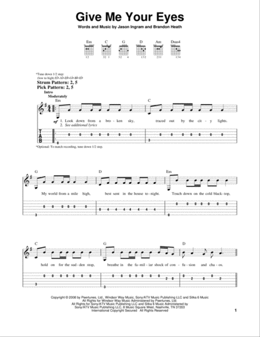 Give Me Your Eyes Acoustic Guitar scores gallery preview page 1