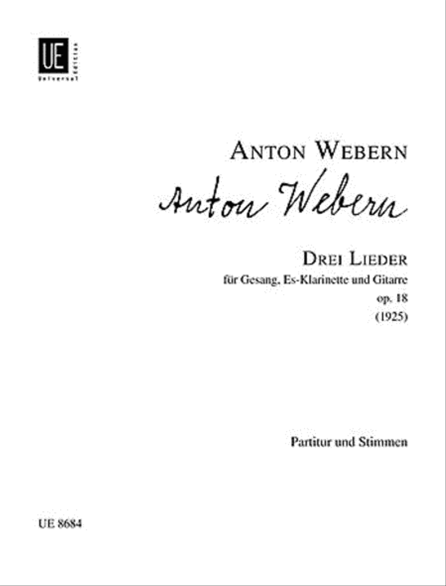 Lieder, 3, Op. 18, Perf. Score Chamber Music scores gallery preview page 1