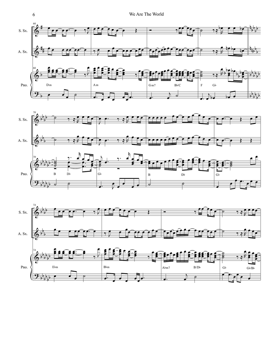 We Are The World We Are The World Woodwind Duet scores gallery preview page 6