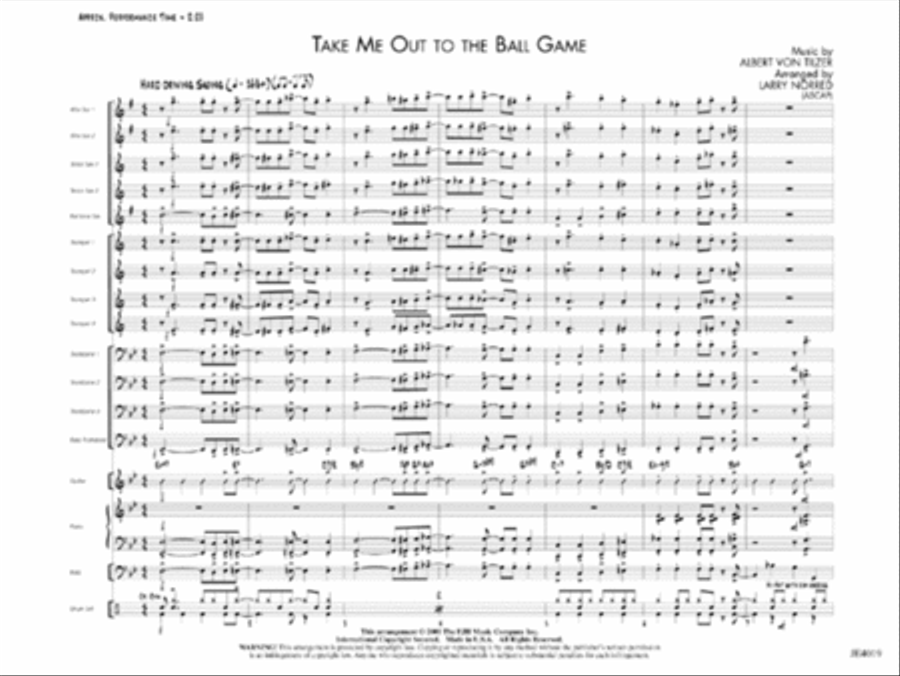 Take Me Out to the Ball Game Jazz Ensemble scores gallery preview page 2