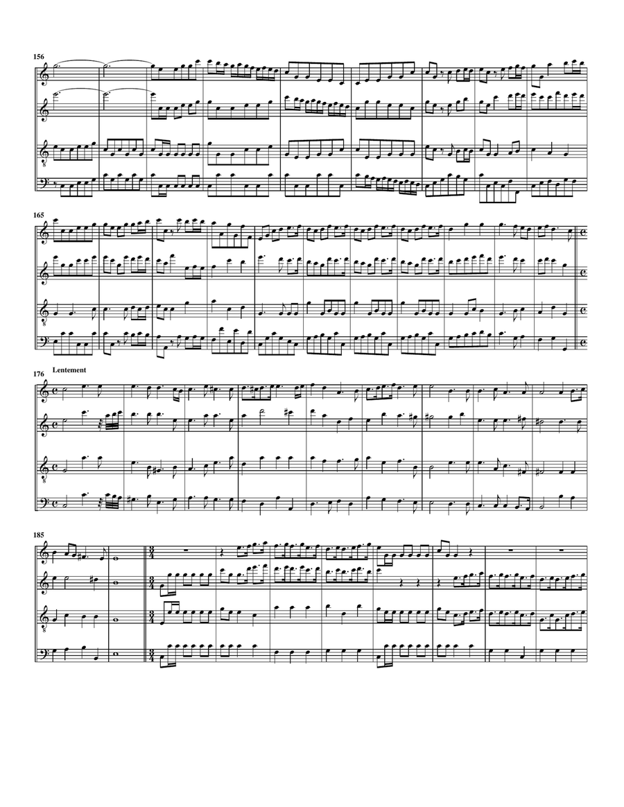 Overture to Music for the Royal fireworks (arrangement for 4 recorders) Recorder scores gallery preview page 5