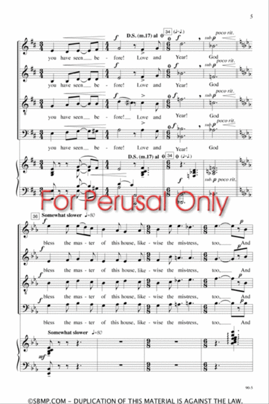 Here we come a-caroling - SATB Octavo 4-Part scores gallery preview page 5