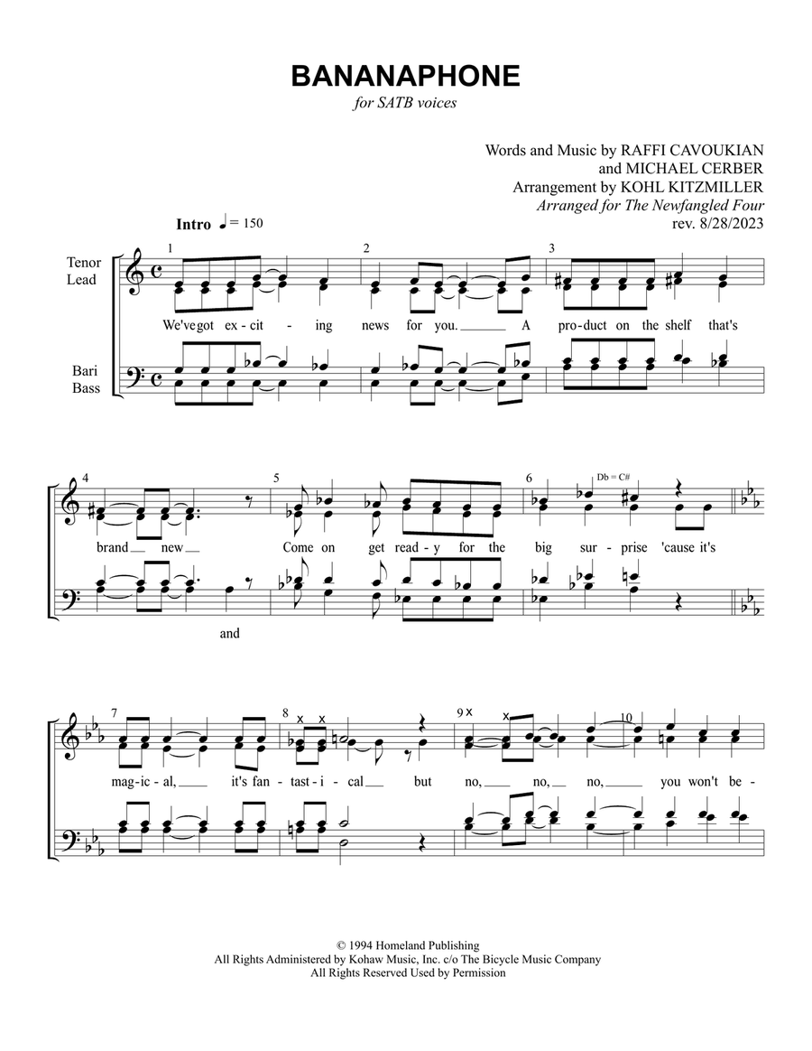 Bananaphone 4-Part scores gallery preview page 2